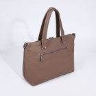 Сумка-тоут на молнии, 2 наружных кармана, цвет светло-коричневый - фото 22231229