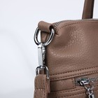 Сумка-тоут на молнии, 2 наружных кармана, цвет светло-коричневый - фото 22231231