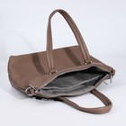 Сумка-тоут на молнии, 2 наружных кармана, цвет светло-коричневый - фото 22231233