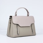 Сумка-мессенджер на магнитах, наружный карман, длинный ремень, цвет хаки/бежевый - фото 22231269