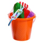 Набор игрушек для песочницы, 7 предметов: ведро, совок, грабли, 4 формочки, МИКС - Фото 2