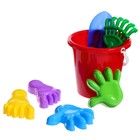 Набор игрушек для песочницы, 7 предметов: ведро, совок, грабли, 4 формочки, МИКС - Фото 5