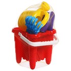 Набор игрушек для песочницы, 7 предметов: ведро, совок, грабли, 3 формочки, лейка, МИКС - Фото 2