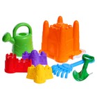 Набор игрушек для песочницы, 7 предметов: ведро, совок, грабли, 3 формочки, лейка, МИКС - Фото 5