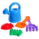 Набор игрушек для песочницы, 5 предметов: совок, грабли, 2 формочки, лейка - фото 24580135