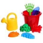Набор игрушек для песочницы, 8 предметов: ведро, совок, грабли, 4 формочки, лейка - Фото 6