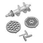 Мясорубка MAUNFELD MF-232WR, 1340 Вт, 1.3 кг/мин, 4 насадки, реверс, бело-оранжевая - фото 51339482