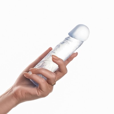Фаллоимитатор реалистичный, гелевый, прозрачный, 16.5×3.8 см