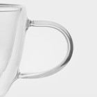 Кружка с двойными стенками Magistro «Дуо», 160 мл, 9×6.5 см, стекло, прозрачная - Фото 3