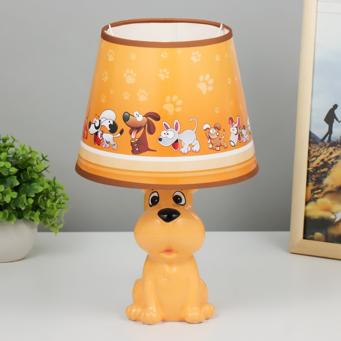 Настольная лампа "Бобик" E14 15Вт оранжевый 18х18х32 см RISALUX - фото 1907725122
