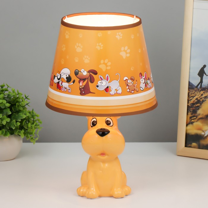 Настольная лампа "Бобик" E14 15Вт оранжевый 18х18х32 см RISALUX - фото 1907725123