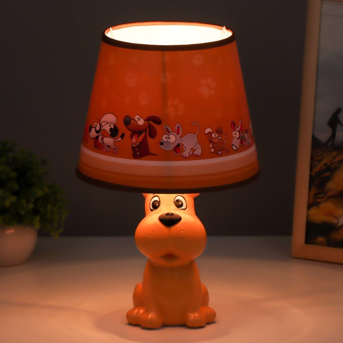 Настольная лампа "Бобик" E14 15Вт оранжевый 18х18х32 см RISALUX - фото 1907725124