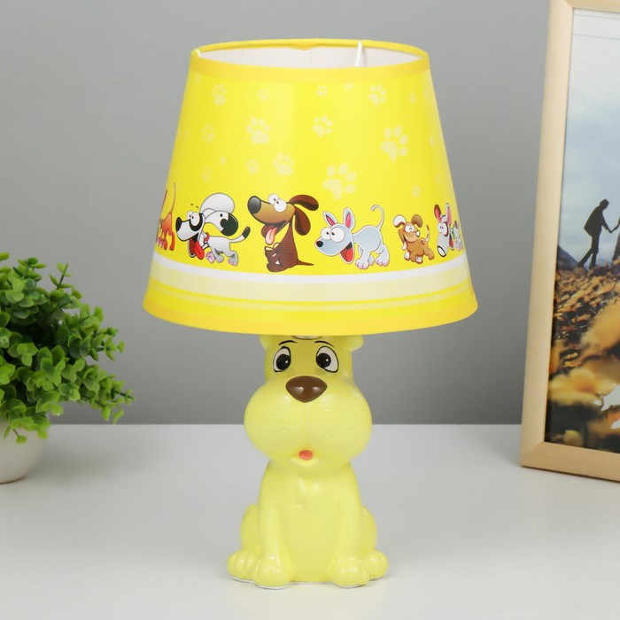 Настольная лампа "Бобик" E14 15Вт желтый 18х18х32 см RISALUX - фото 1907725129