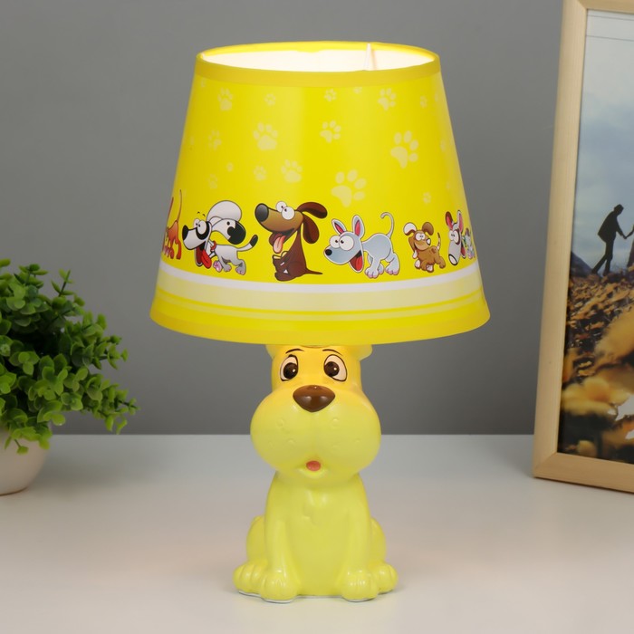 Настольная лампа "Бобик" E14 15Вт желтый 18х18х32 см RISALUX - фото 1907725130