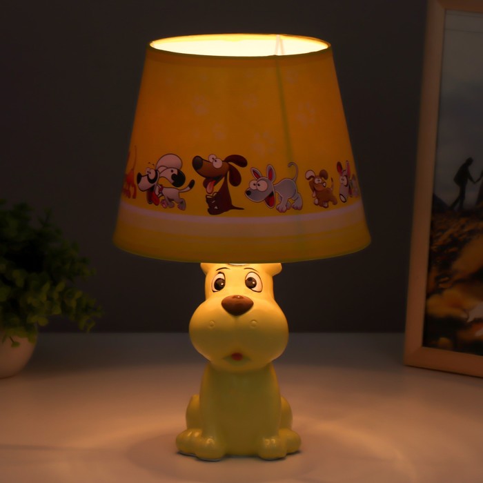 Настольная лампа "Бобик" E14 15Вт желтый 18х18х32 см RISALUX - фото 1907725131