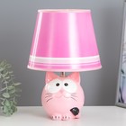 Настольная лампа "Котошарик" E14 15Вт розовый 18х18х28 см RISALUX - фото 10505081