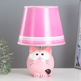 Настольная лампа "Котошарик" E14 15Вт розовый 18х18х28 см RISALUX