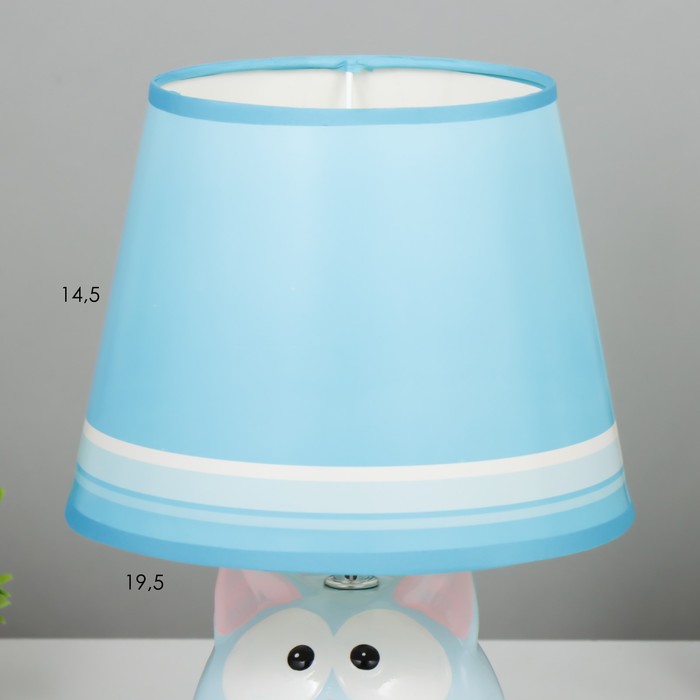 Настольная лампа "Котошарик" E14 15Вт голубой 18х18х28 см RISALUX - фото 1907725139