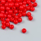 Бусины пластик "Красные" глянец набор 25 гр d=0,6 см - Фото 1
