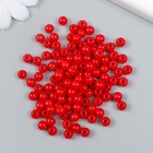 Бусины пластик "Красные" глянец набор 25 гр d=0,6 см - Фото 2