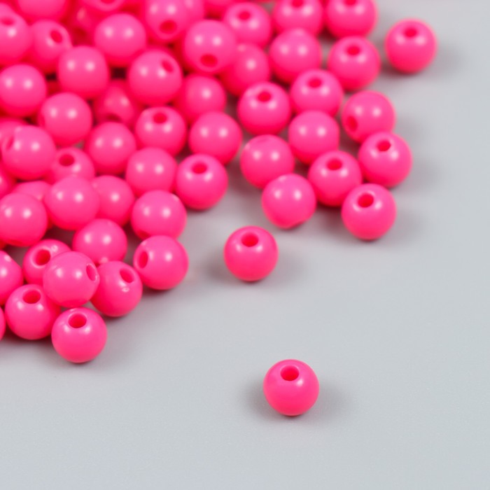 Бусины пластик "Персидский розовый" глянец набор 25 гр d=0,6 см - Фото 1