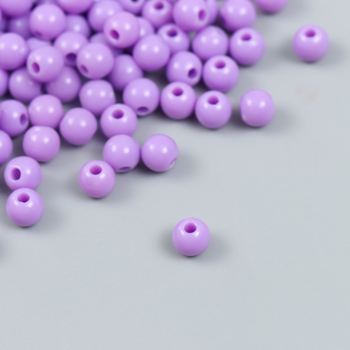 Бусины пластик "Фиолетовый тюльпан" глянец набор 25 гр d=0,6 см - Фото 1