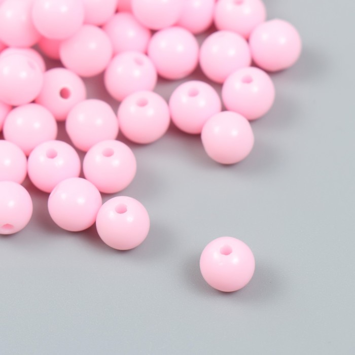 Бусины пластик "Нежно-розовые" глянец набор 25 гр d=0,8 см - Фото 1