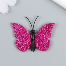 Магнит пластик "Бабочка крылышки с блёстками" МИКС 4,5х3 см (комплект 100 шт)