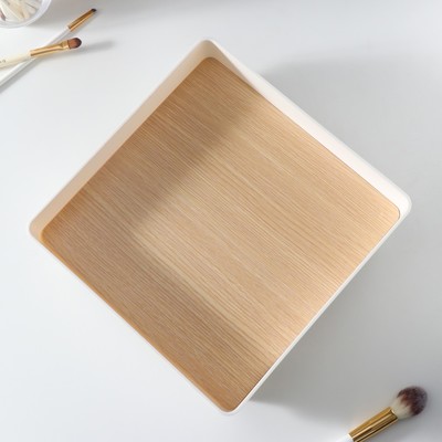 Подставка для мелочей пластик «Квадрат», белая, 24.8×24.8×7.2 см