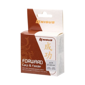 Леска NISUS FORWARD Carp & Feeder, диаметр 0.261 мм, тест 5.6 кг, 150 м, коричневая