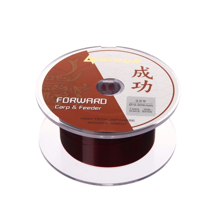 

Леска NISUS FORWARD Carp & Feeder, диаметр 0.309 мм, тест 7.55 кг, 150 м, коричневая