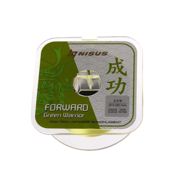 

Леска NISUS FORWARD Warrior, диаметр 0.261 мм, тест 5.6 кг, 100 м, зелёная