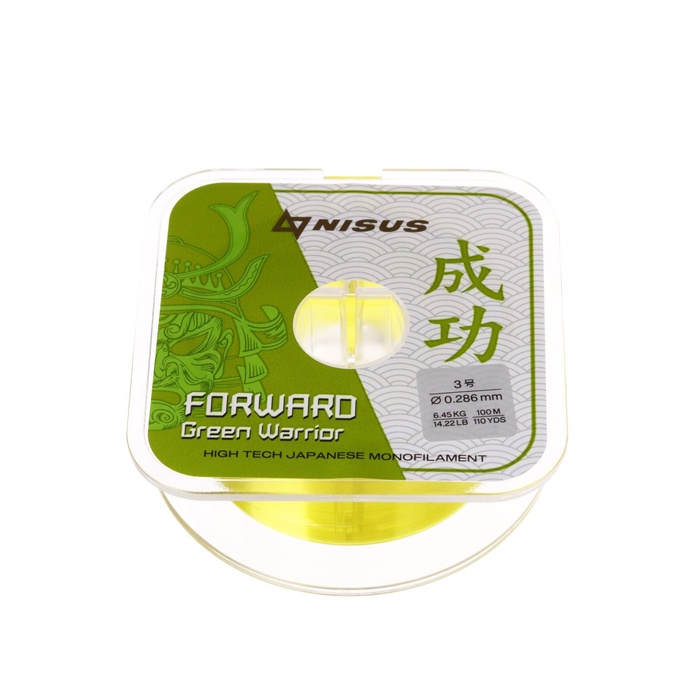 

Леска NISUS FORWARD Warrior, диаметр 0.286 мм, тест 6.45 кг, 100 м, зелёная