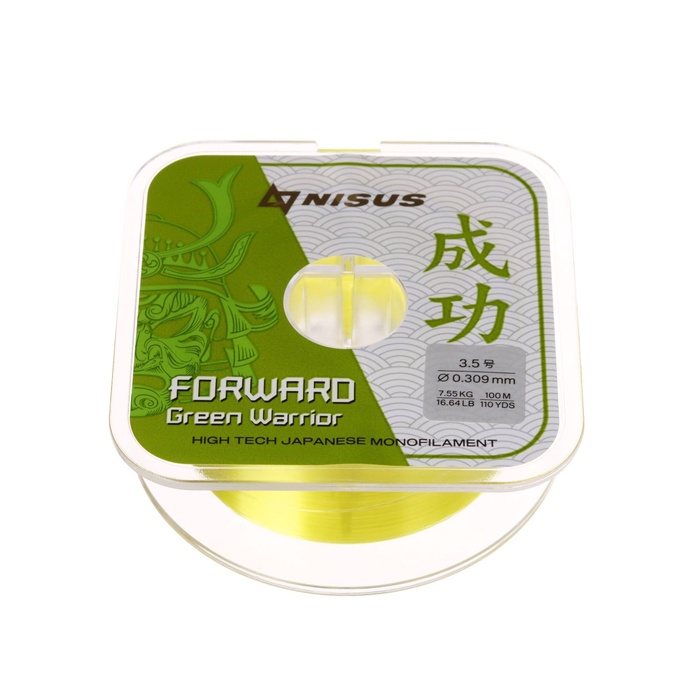 

Леска NISUS FORWARD Warrior, диаметр 0.309 мм, тест 7.55 кг, 100 м, зелёная