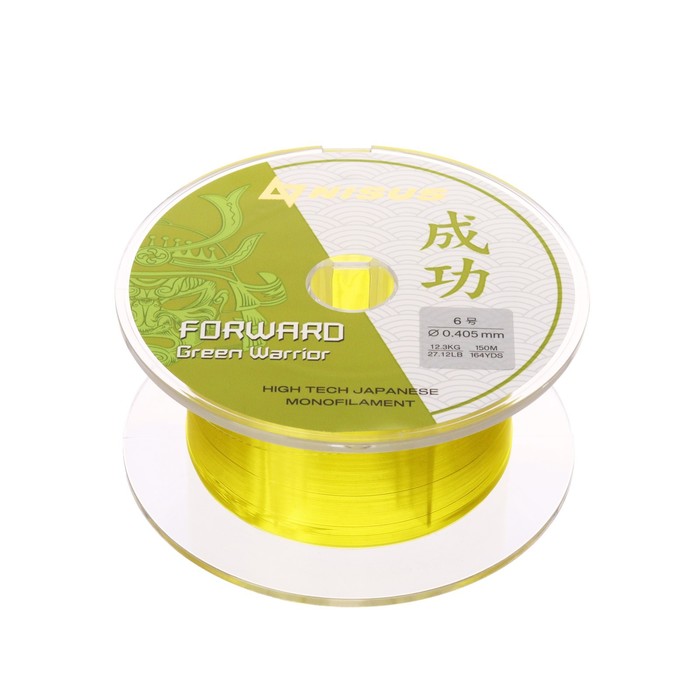 

Леска NISUS FORWARD Warrior, диаметр 0.405 мм, тест 12.3 кг, 150 м, зелёная