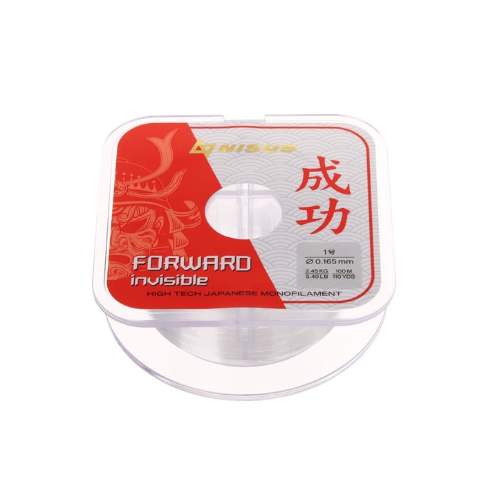 

Леска NISUS FORWARD Invisible, диаметр 0.165 мм, тест 2.45 кг, 100 м, прозрачная
