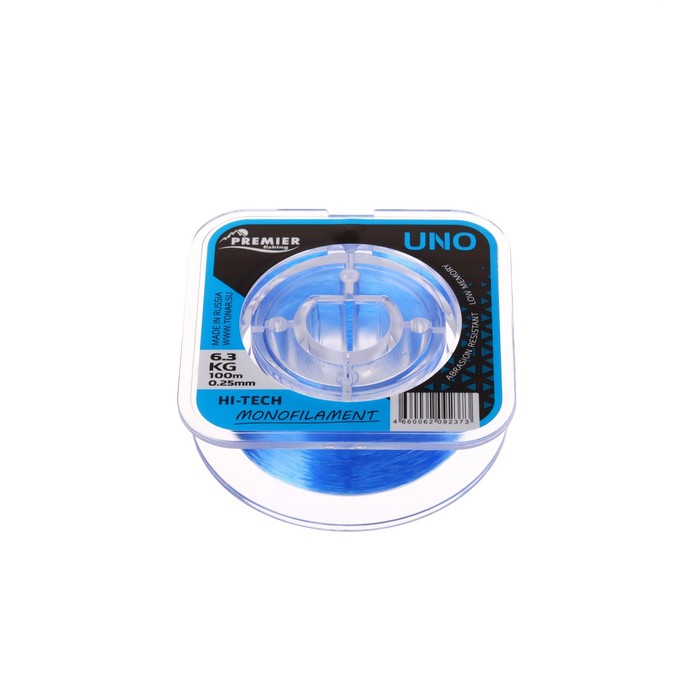 Леска Preмier Fishing UNO, диаметр 0.25 мм, тест 6.3 кг, 100 м, голубая - Фото 1