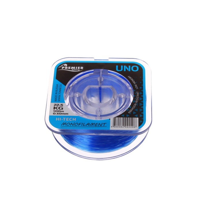 Леска Preмier Fishing UNO, диаметр 0.5 мм, тест 22.5 кг, 100 м, голубая - Фото 1