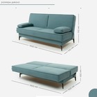 Прямой диван «Лофт 3», механизм книжка, велюр, цвет ультра минт - Фото 2