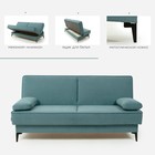 Прямой диван «Лофт 3», механизм книжка, велюр, цвет ультра минт - Фото 3