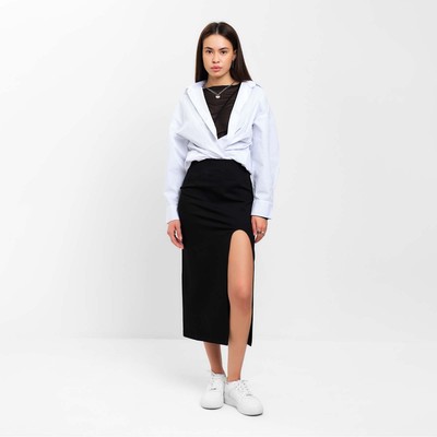 Юбка с вырезом миди женская MIST, размер 42, чёрная