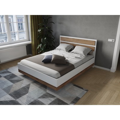 Кровать парящая "Мечта", с/м 1600х2000, Белый/Крафт золотой