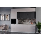 Кухонный гарнитур трехуровневый под потолок Кристен 2600, Белый/Графит - Фото 1