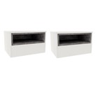 Спальный гарнитур «Мечта», кровать 1600 мм, комод, шкаф двухстворчатый, 2 тумбы, белый/бетон - фото 22232775