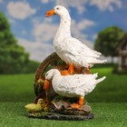 Садовая фигура "Гусиная семья на колесе"38х30см - фото 24515191