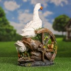 Садовая фигура "Гусиная семья на колесе"38х30см - фото 24515192