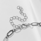 Браслет металл «Цепь» мишка с сердечком, цвет серебро, 7 см - Фото 3