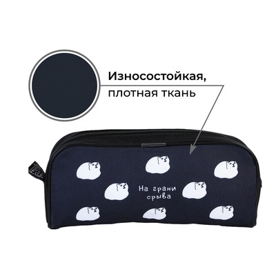 Пенал школьный, текстиль, 8×20×4 см «На грани срыва»