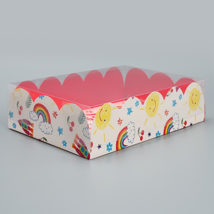 Коробка подарочная с PVC-крышкой, кондитерская упаковка «Любимый воспитатель», 20 х 30 х 8 см - фото 1907725669