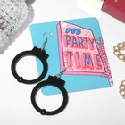 Серьги акриловые «Наручники», цвет чёрный в серебре - Фото 2